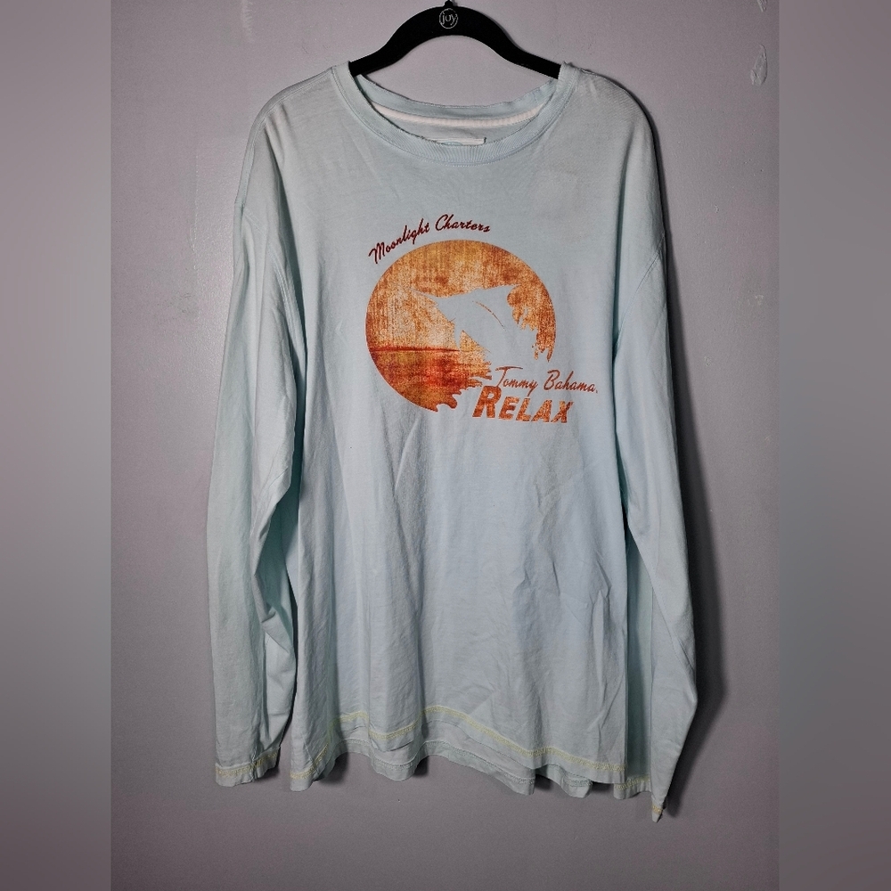 Tommy Bahama Men’s Relax Moonlight Grafic Long Sleeve Cotton Tee Shirt XL NWT - Picture 2 of 14
